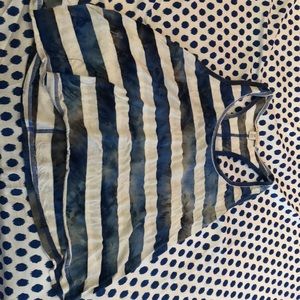 Blue striped halter top